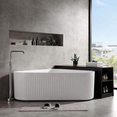 Milano Plus Rigel Corner Freestanding Bath Tub 1500X1500X580 Glossy White Eb-655 